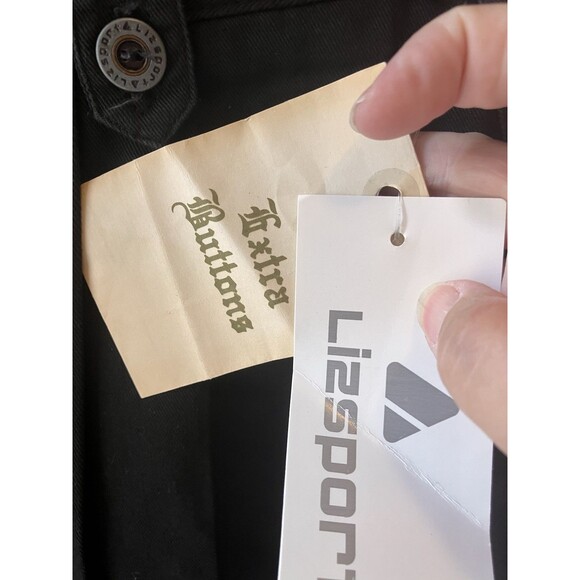 Vintage Liz Sport The Walk Short Size 12 Black NWT Pleated Pockets 100% Cotton - Picture 4 of 10